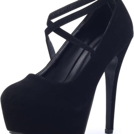 Women's Ankle Strap Platform Party Closed Toe Dress High Heels Pumps