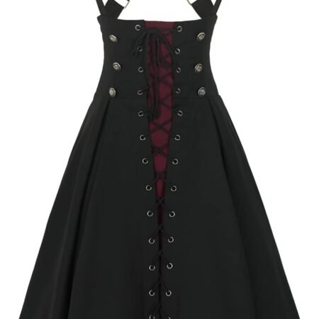 Women's   Skirt High Waist Lace up Suspender Dress Jumper Skirt