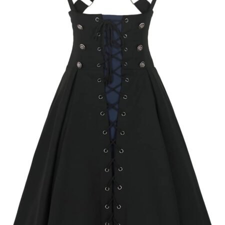 Women's   Skirt High Waist Lace up Suspender Dress Jumper Skirt