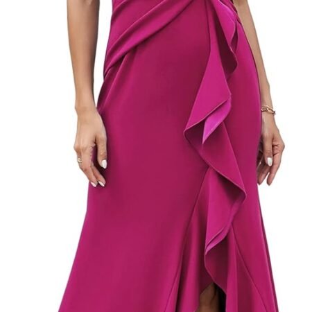 Long Black Evening Gowns for Women Formal Dresses for Women Evening Party Elegant V Neck  Split Wrap