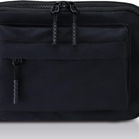 Crossbody Bags for Women & Fanny Pack for Men, Lightweight Adjustable Strap Belt Bag for Travel, Running, Hiking with Multiple Pockets, Black