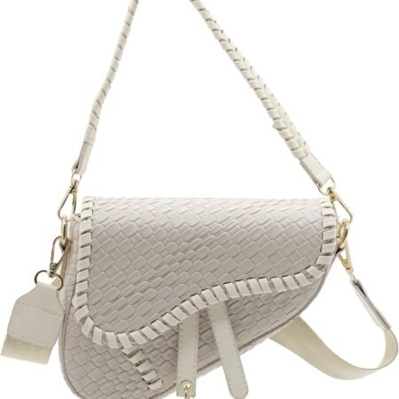 fashion women saddle shoulder bag clutch purse small crossbody satchel handbag woven imitation crocodile leather bag