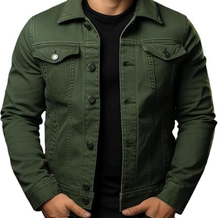 Mens Denim Jacket Lightweight Casual Lapel Button Down Cozy Shirts Jackets Fall Winer Cargo Jean Jacket with Pocket