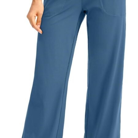 Wide Leg Pants for Women Yoga Work Pants with Pockets High Waist Lounge Sweatpants Dress Pants Petite/Tall 28" 30"