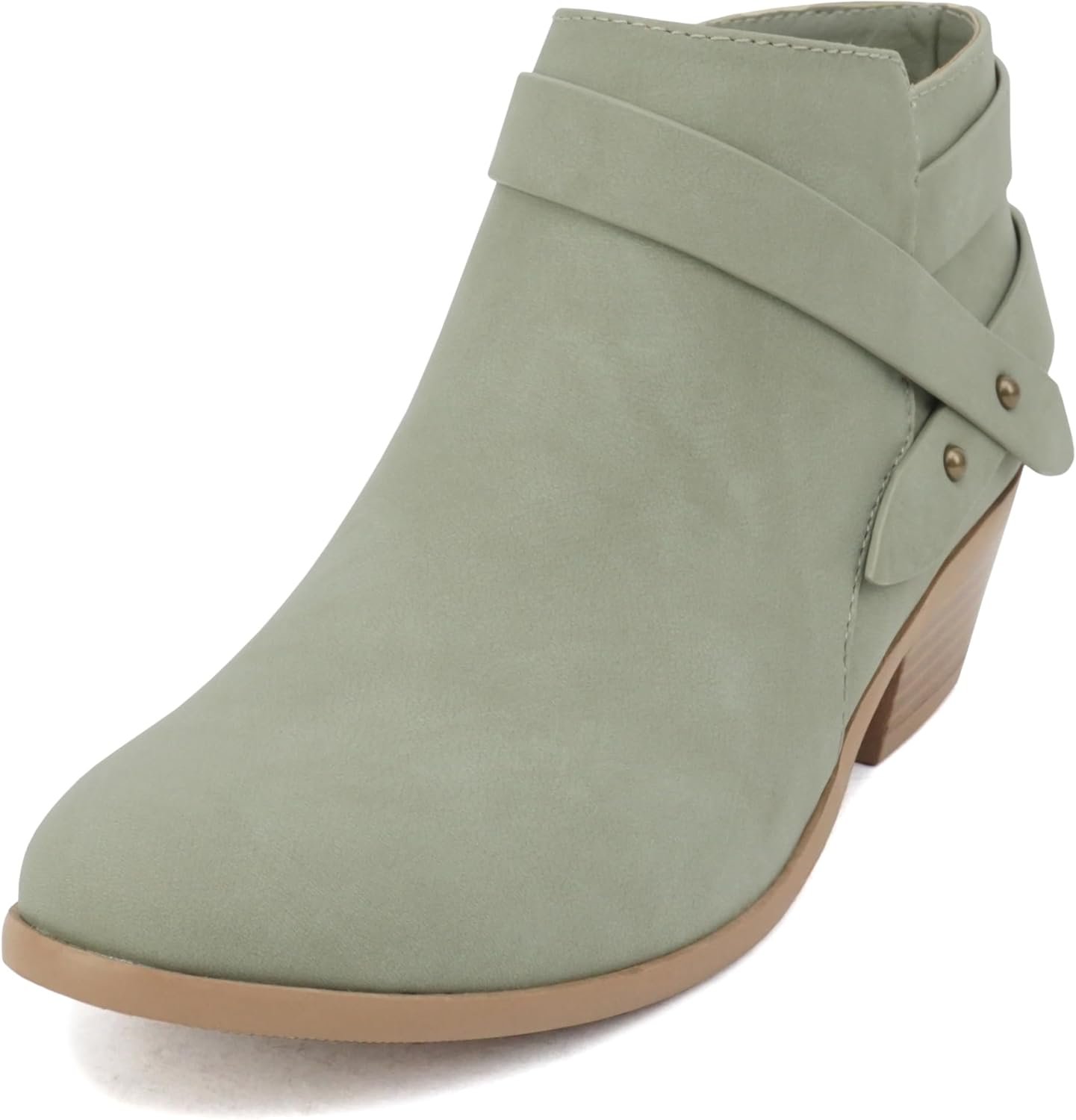 Women's Fashion Closed Toe Multi Strap Ankle Bootie Block Heel (Wide Fit Available) - Image 2