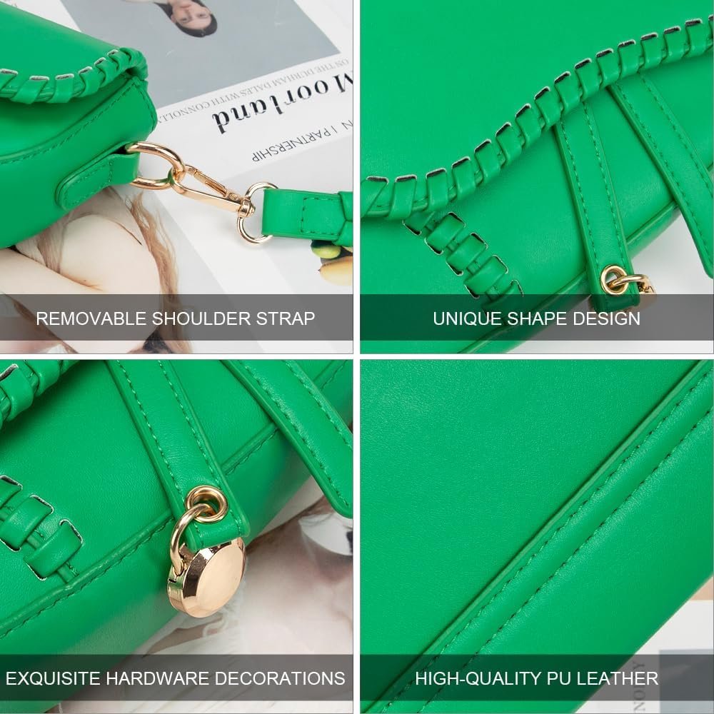 Women Saddle Shoulder Bag Clutch Purse Small Crossbody Bag Satchel Bags Handbag PU Leather - Image 2