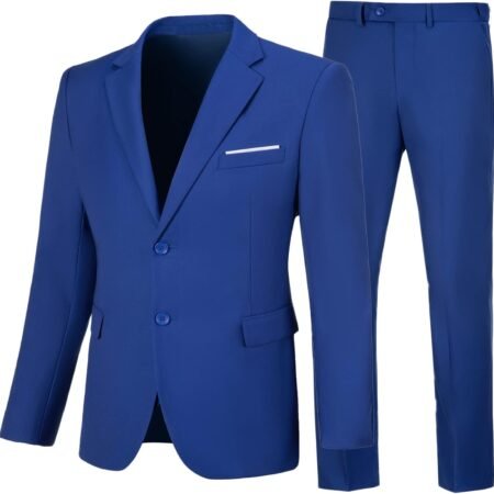 Mens 2 Piece Suit Slim Fit Business Wedding Party Tuxedo Dress Suits for Men Jacket and Pants Set