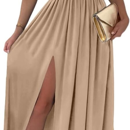 Women's 2025 Formal Dresses Wrap V-Neck Ruched Sexy Bridesmaid Wedding Guest Maxi Dresses