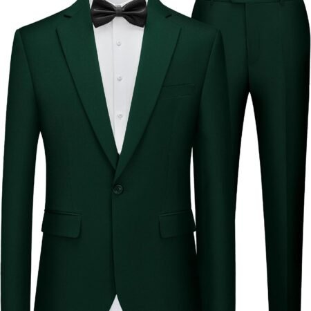 Men's Suits Slim Fit 2 Piece One Button Blazer Jacket Wedding Prom Tuxedo Pants Set