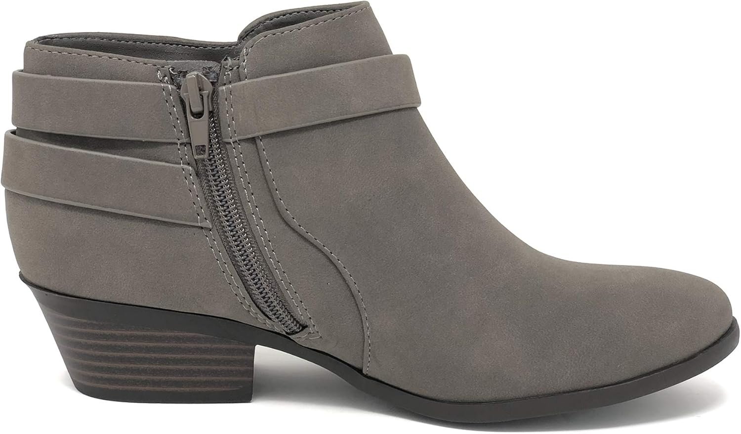 Women's Fashion Closed Toe Multi Strap Ankle Bootie Block Heel (Wide Fit Available) - Image 2