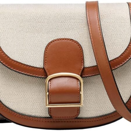 Crossbody Bag for Women,Vegan Leather Fashion Small Shoulder Bag Ladies Handbag Saddle Purse with Adjustable Strap