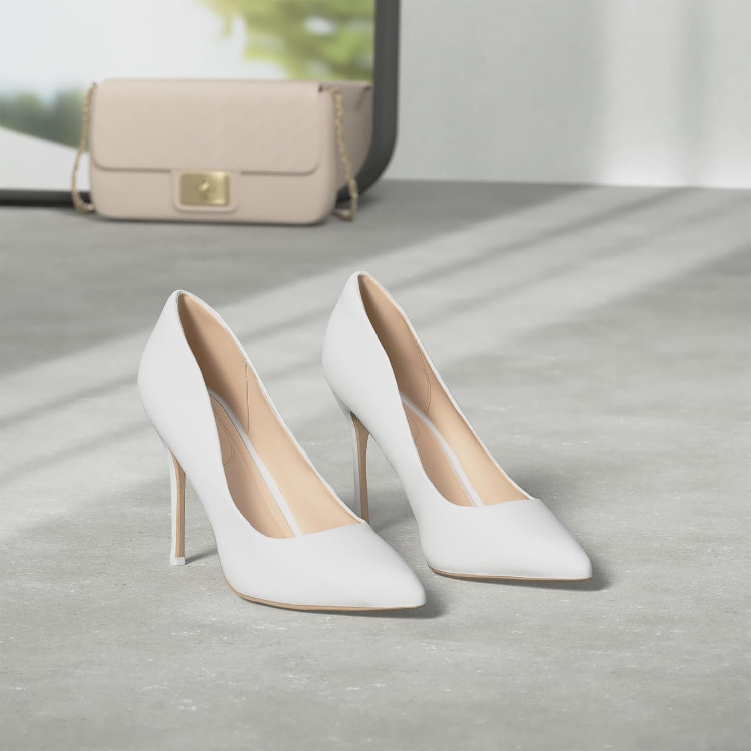 Women's High Heels Pumps Closed Pointed Toe Stiletto 4IN Heels Dress Wedding Shoes - Image 2