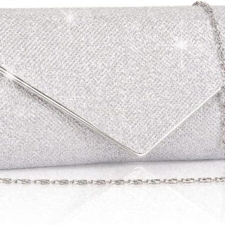 Clutch Purses for Women, Sparkling Envelope Evening Bag with Detachable 2 Pcs Chain