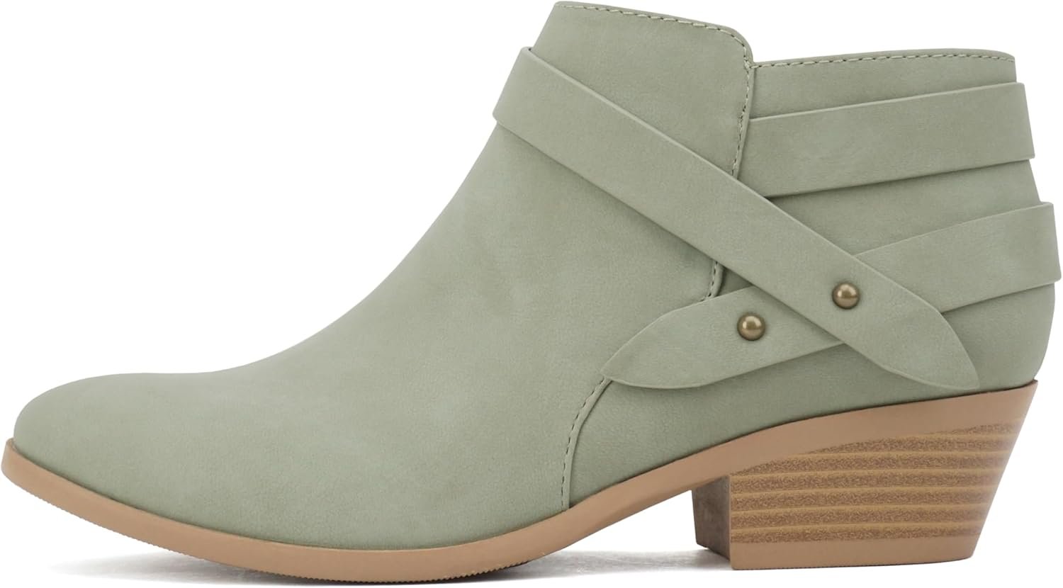 Women's Fashion Closed Toe Multi Strap Ankle Bootie Block Heel (Wide Fit Available)