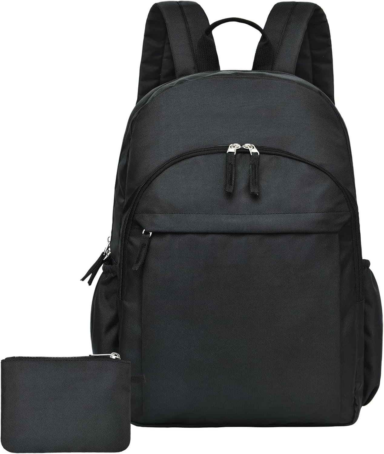 Classical Basic Black Backpack for , Water Resistant Bookbag for Boys , Travel Laptop Backpacks, Work Back pack for Men, Book Bags for Students (Black)