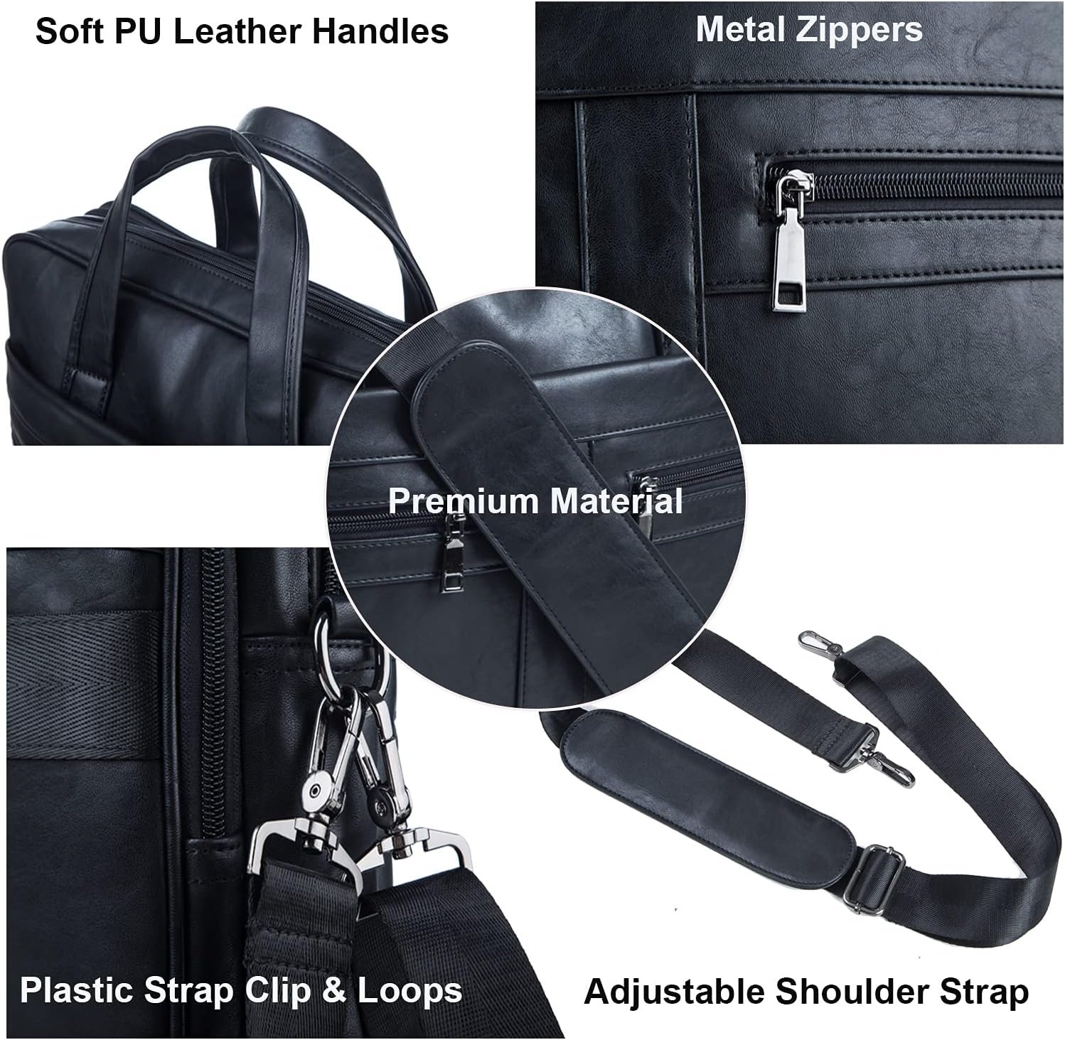 Men's Leather Messenger Bag, Laptop Briefcase Business Satchel Computer - Image 2