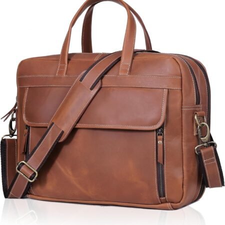 18 Inch Full Grain Leather Briefcase messenger shoulder bags for men and women