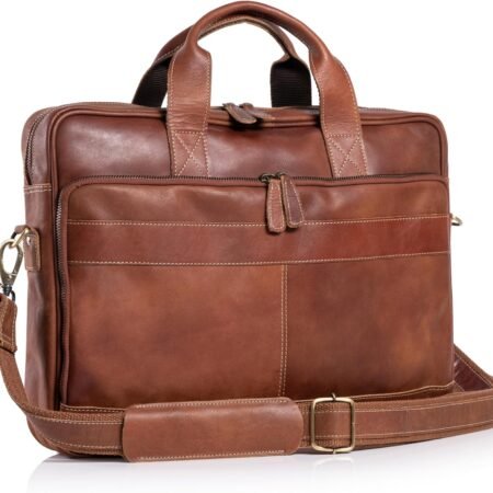 16 Inch Leather briefcases Laptop Messenger Bags for Men and Women Best Office Satchel Bag