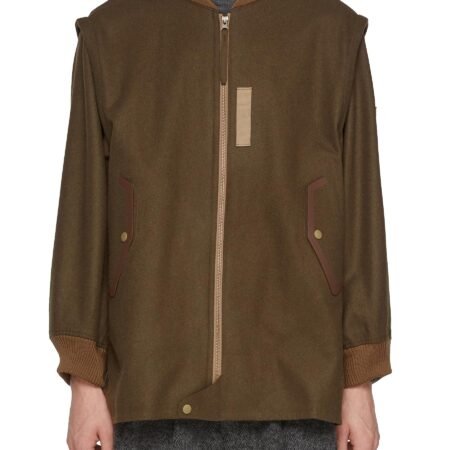 Zip Up Wool Blend Flight Coat