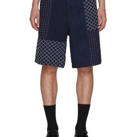 Contrast Patchwork Cotton Shorts
