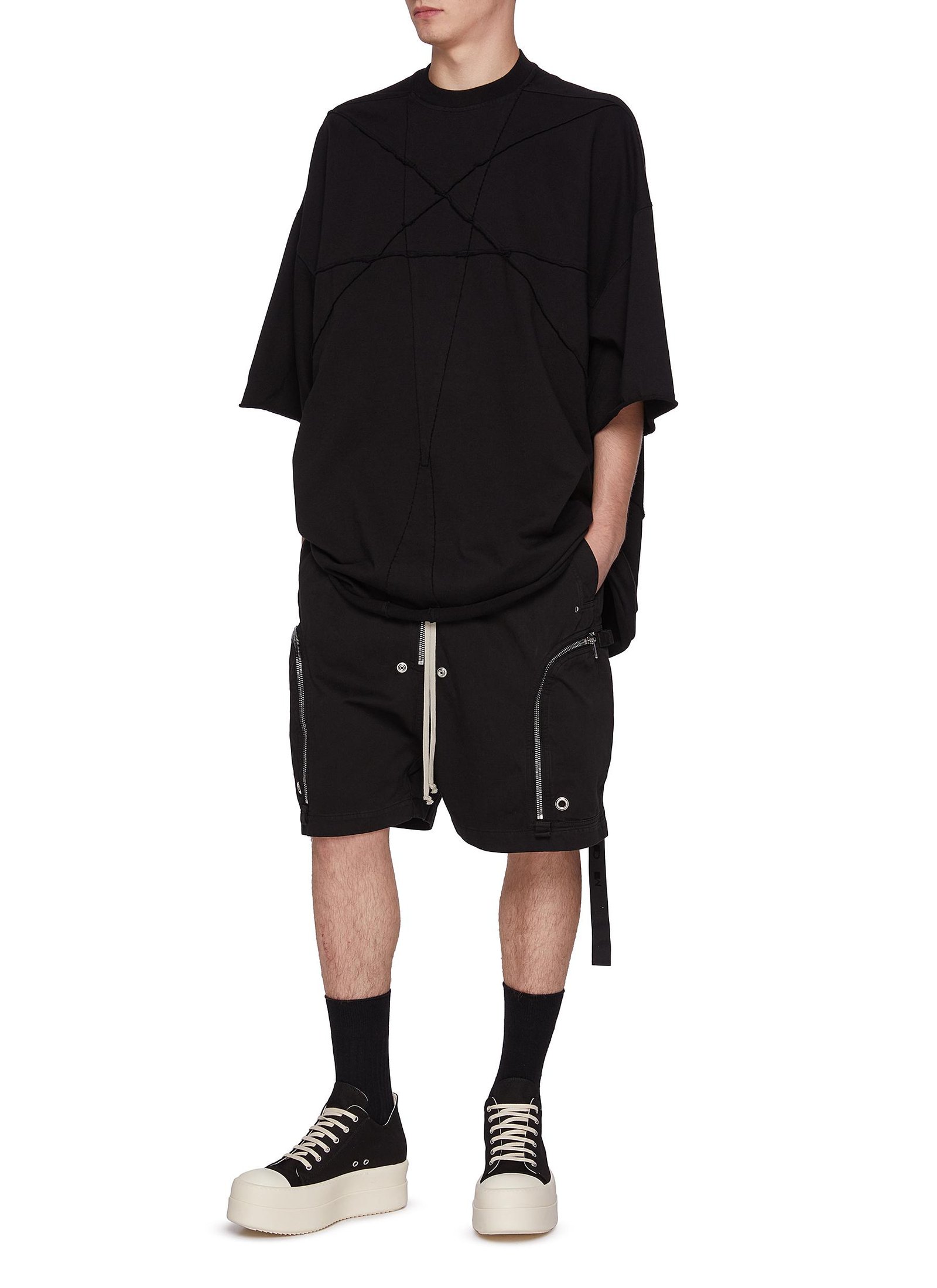 Exposed Zip Cotton Shorts - Image 2