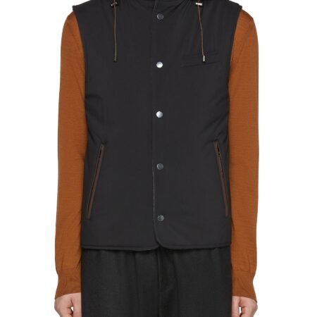 Detachable Hood Stand Collar Vest