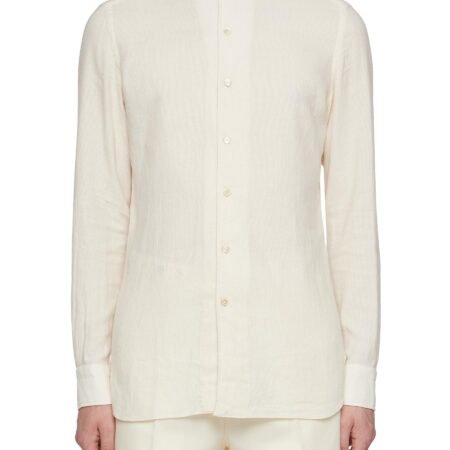 Spread Collar Cotton Wool Shirt