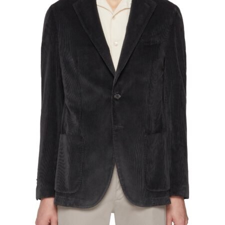 Notch Lapel Single Breasted Corduroy Blazer