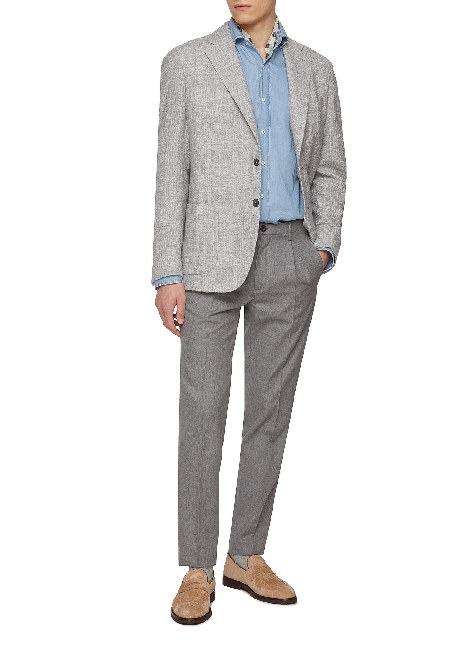 Single Breasted Notch Lapel Plaid Blazer - Image 2