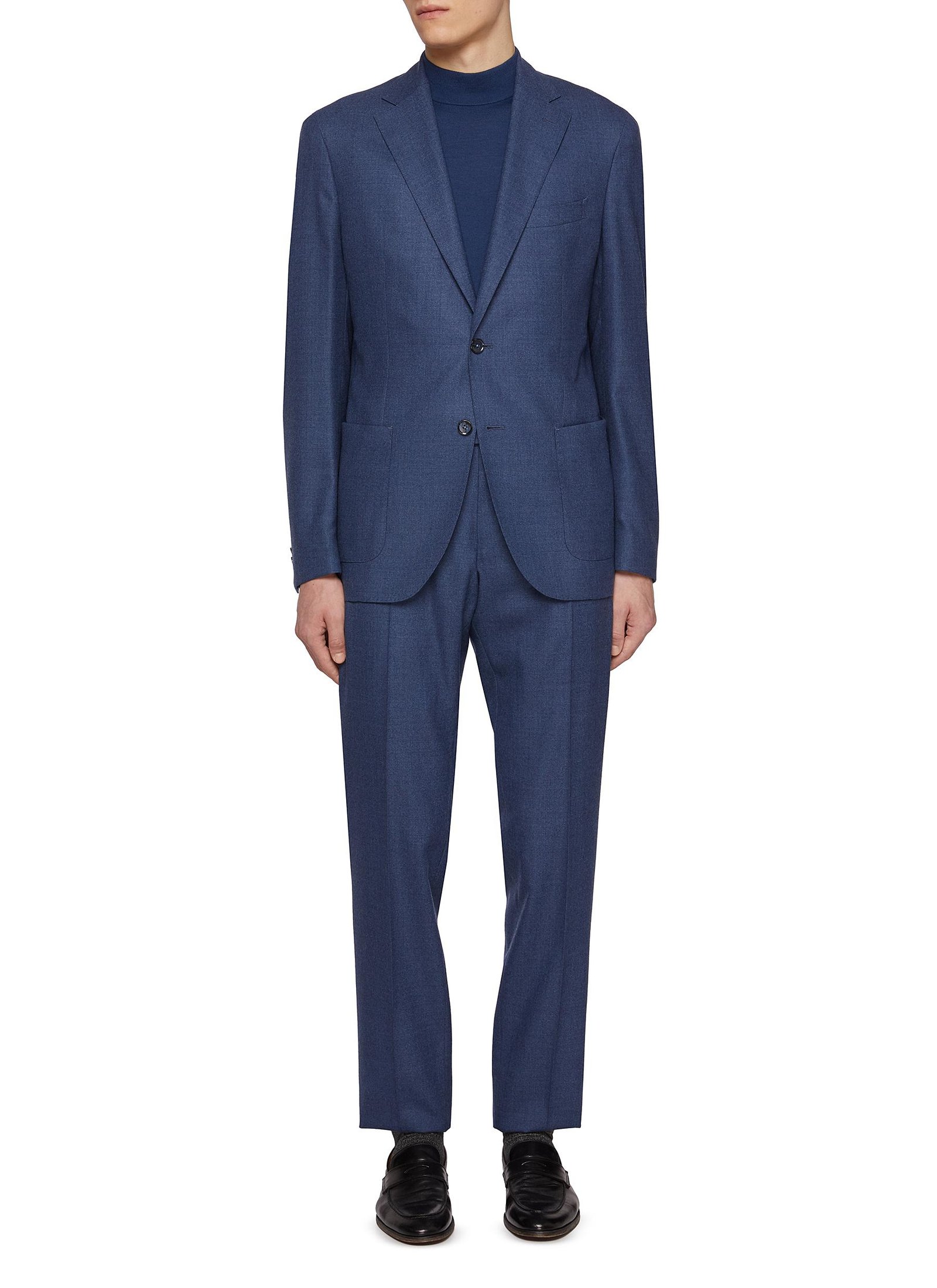 Single Breasted Notch Lapel Virgin Wool Suit