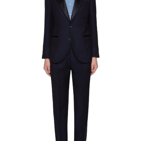 Peak Lapel Single Breasted Silk Wool Mohair Tuxedo Suit