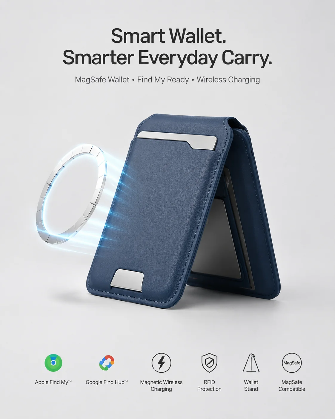 Smart MagSafe Wallet Made of Genuine Nappa Leather – with Apple Find My™ & Google Find Hub™, RFID Protection, and Wireless Charging. - Image 7