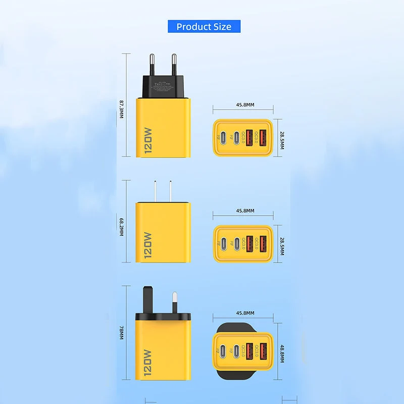 120W 4-Port Fast Charger Block - Image 23