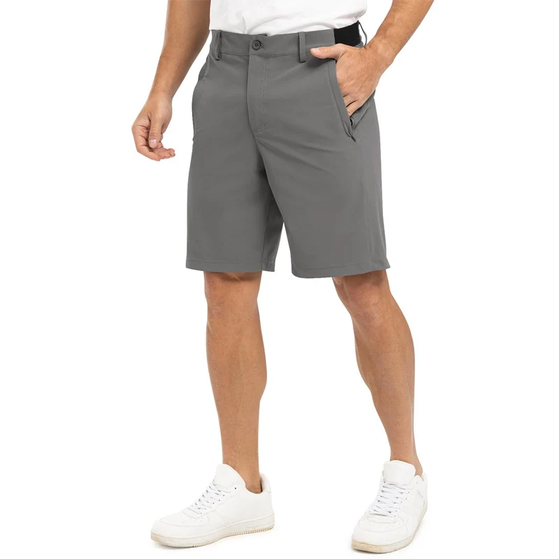 Men's Solid Color Flat Front Shorts - Image 2