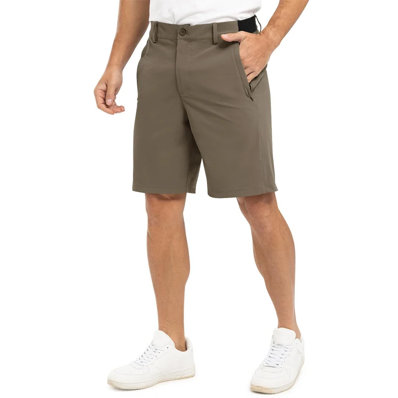 Men's Solid Color Flat Front Shorts - Image 12