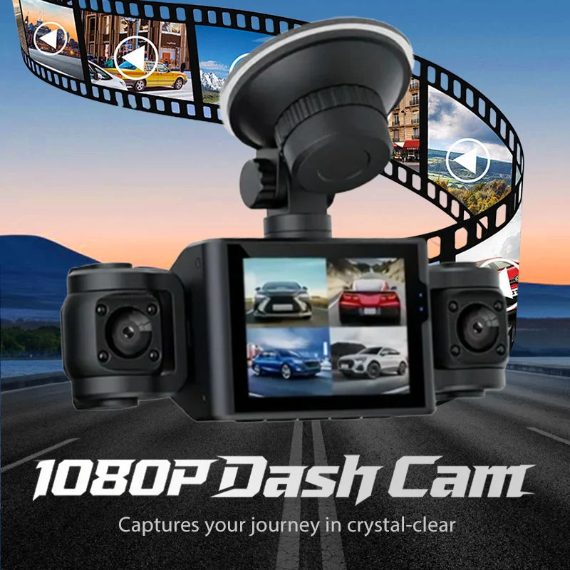 3-Channel 1080P Dash Cam with Rotatable Lenses - Image 3