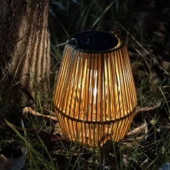 Alternative view of Solar Powered Rattan Lantern Light
