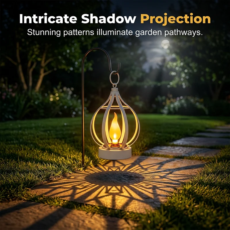 Realistic Flame Solar Hanging Lantern - Image 3