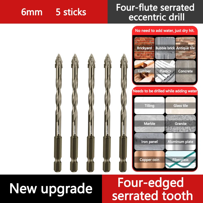 🏆Flash Sale⚡ 50K+ SOLD! 💥High-Strength 4-Flute Serrated Eccentric Drill Bit Kit - Image 16