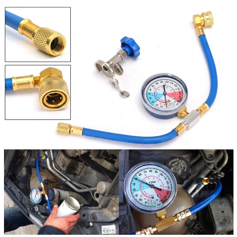 π§ 50% OFF NOW! βοΈ R134a AC Refrigerant Charging Hose with Gauge β Leak-proof, easy read & compatible with cars, trucks or home AC β safe DIY recharge π - Image 4