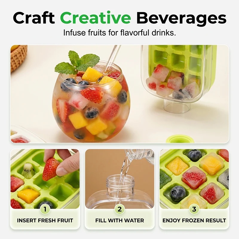 βοΈ2-in-1 Ice Cube Maker Water Bottle Built-In Ice Tray, Food-Grade Silicone, Bpa-Free. Make Ice & Store Water In One Bottle β Ideal For Gym, Office & Travel! ποΈββοΈπΌβοΈ - Image 4