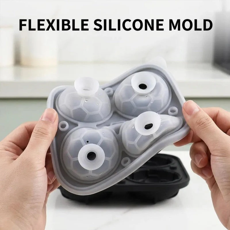 π’π’50% OFF!! β° Silicone Soccer Ball Ice Cube Tray β 5.5 cm Cubes, Slow-Melting, Leak-Proof Design, 4 Colors, Perfect for Game Nights & Cocktails π₯ - Image 4