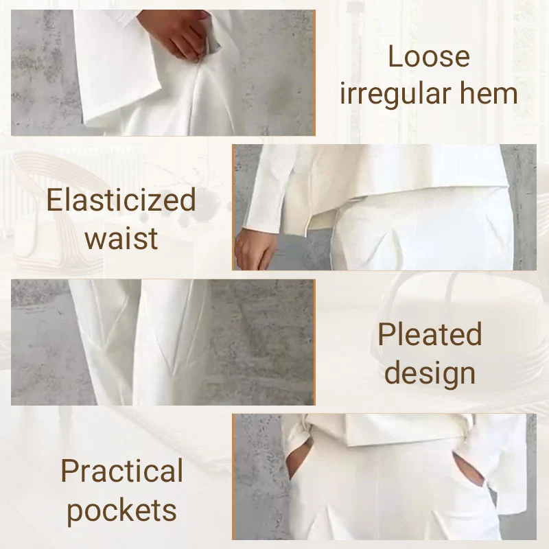 Round-Neck Long-Sleeved Top & Pants 2-Piece Set - Image 15