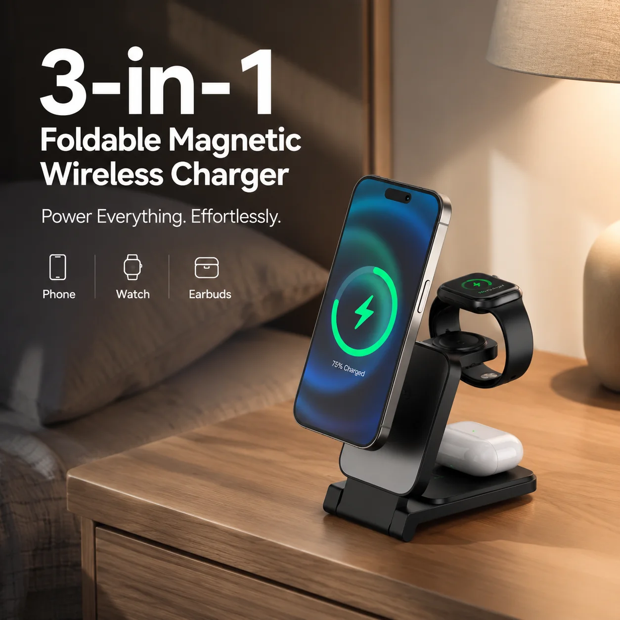 3-in-1 Foldable Magnetic Wireless Charger - Image 2