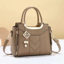 Alternative view of 👜 LIMITED-TIME 50% OFF! ✨ Women's Top-Handle Satchel – V-Stitched, Gold Hardware, Multi-Compartment 🌸