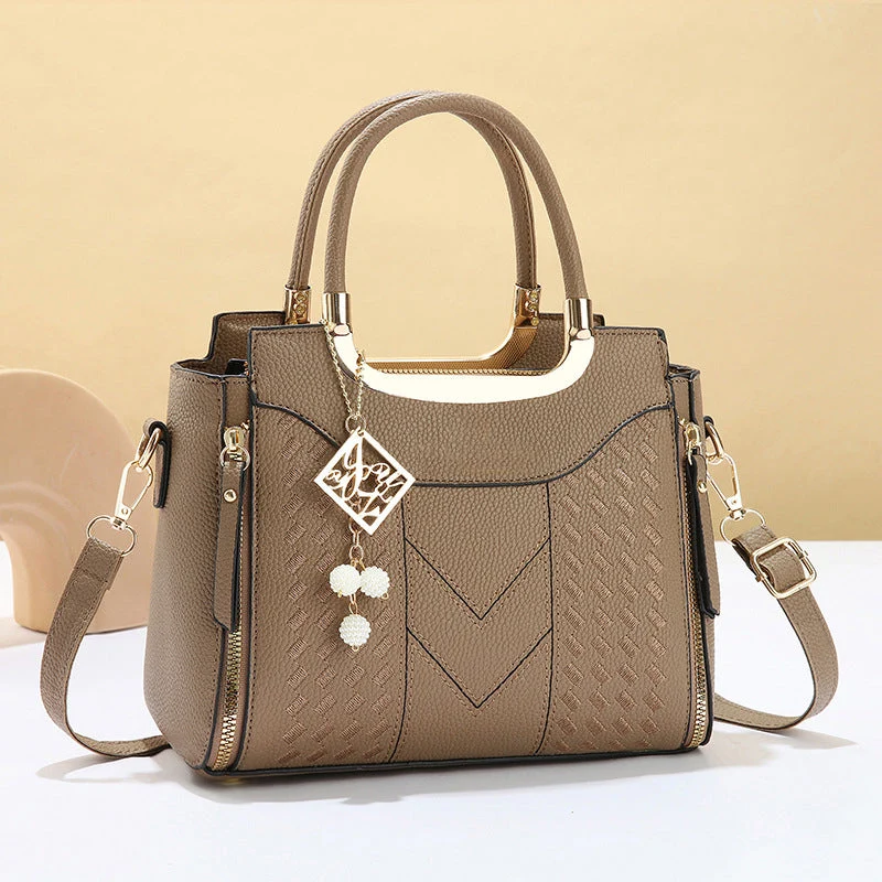 π LIMITED-TIME 50% OFF! β¨ Women's Top-Handle Satchel β V-Stitched, Gold Hardware, Multi-Compartment πΈ - Image 2