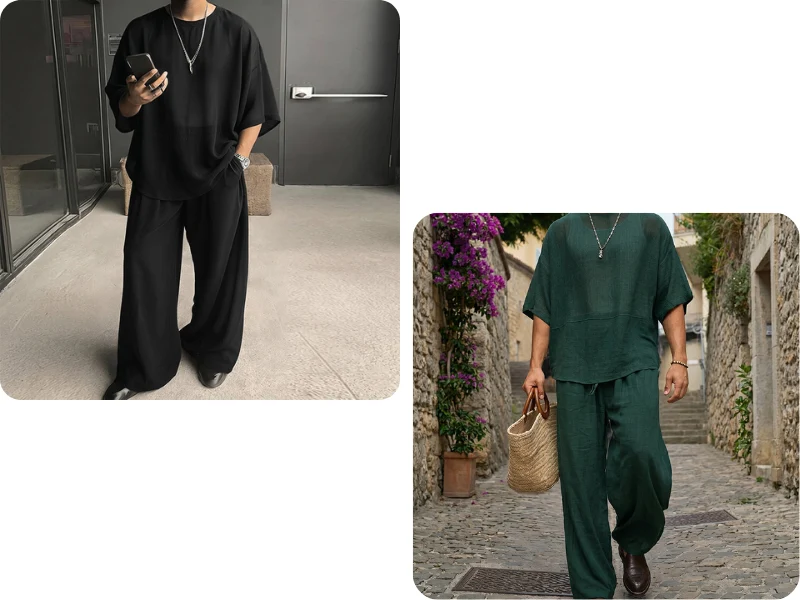 🎁2026 New Arrivals 50% OFF💥Men's T-Shirt & Wide-Leg Pants 2-Piece Set - Image 10