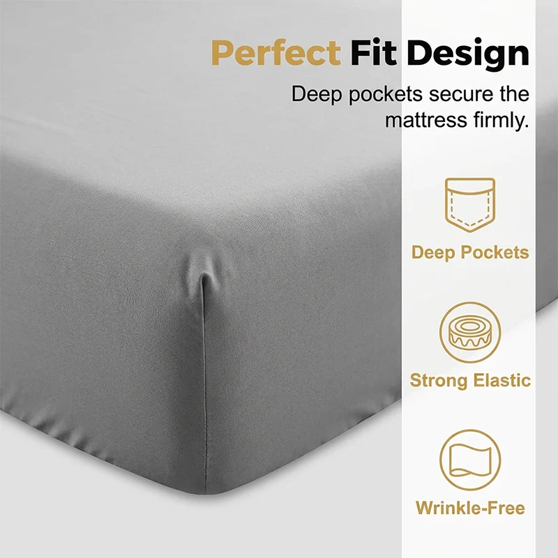 Breathable Solid Color Cooling Bed Sheet Set - Image 12