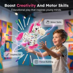 Alternative view of DIY Color-In Unicorn Plush Toy Kit