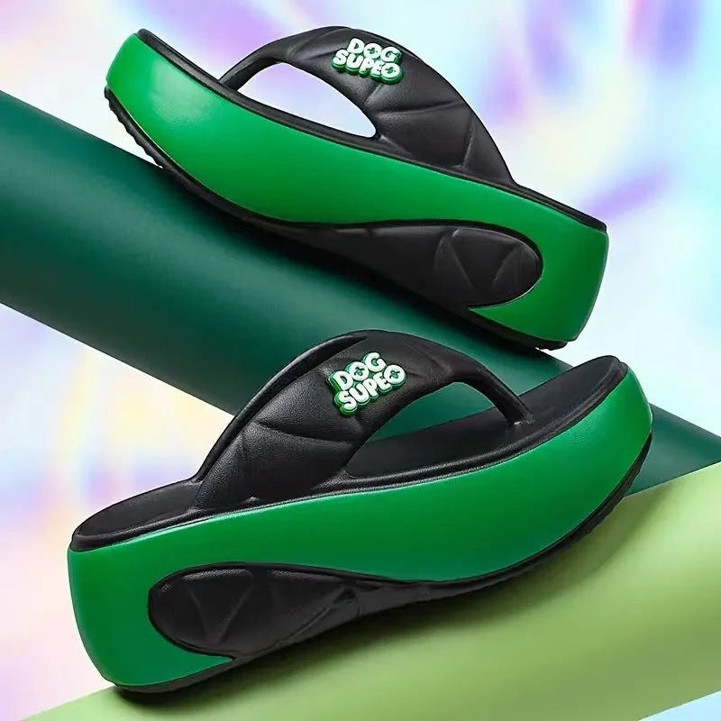 Women's Summer Color-Block Soft Platform Flip Flops - Image 11